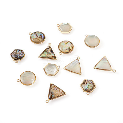 12Pcs 6 Styles Natural Shell Pendant Sets SHEL-CD0001-03-1