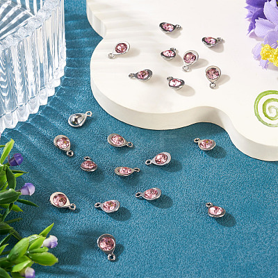 20Pcs Faceted Glass Charms RGLA-TADJ0001-01G-1