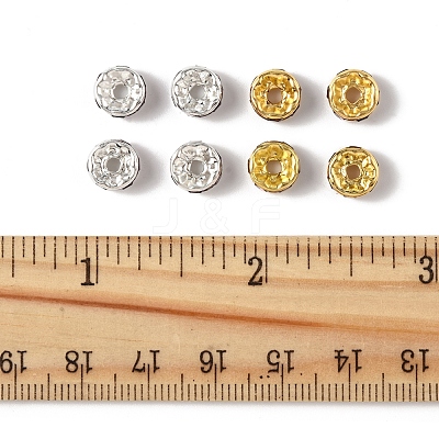 120Pcs 2 Colors Brass Rhinestone Spacer Beads RB-FS0001-05A-1