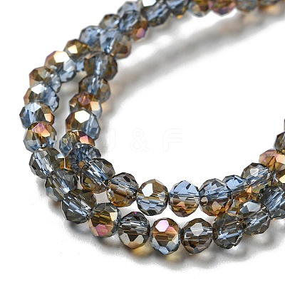 Electroplate Glass Faceted Rondelle Beads Strands EGLA-D020-4x3mm-54-1