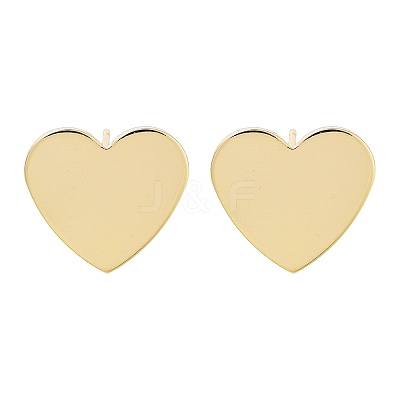 Brass Stud Earrings Findings EJEW-B063-06G-1