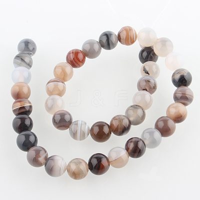 Dyed & Heated Natural Agate Round Beads Strands G-E230-01-10mm-1