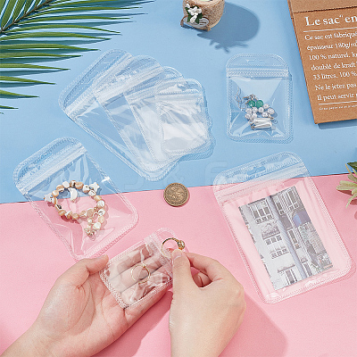 160Pcs 4 Styles Transparent Plastic Resealable Packaging Bags OPP-BC0001-12-1
