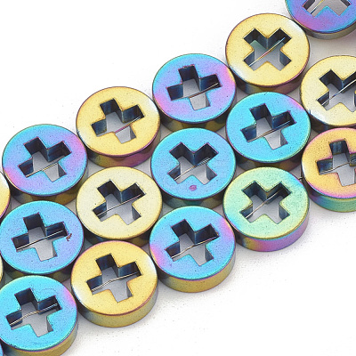 Electroplate Non-magnetic Synthetic Hematite Beads Strands G-T061-107D-1