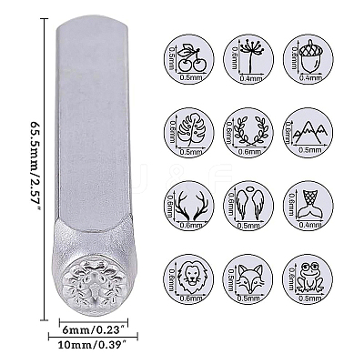 Iron Metal Stamps AJEW-BC0005-67B-1
