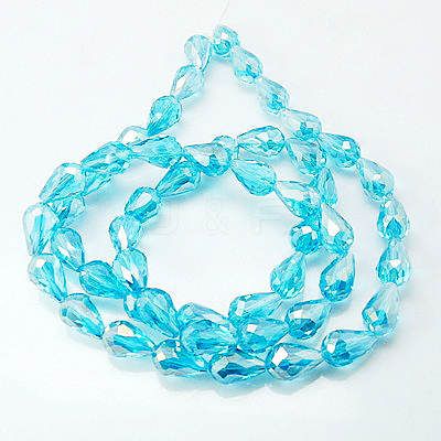 Electroplate Glass Beads Strands EGLA-D015-15x10mm-M-1