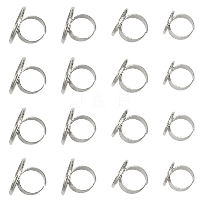 16Pcs 4 Size Adjustable Brass Finger Rings Components KK-CA0002-22S-1