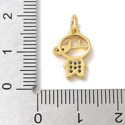 Brass Micro Pave Cubic Zirconia Pendants KK-P292-21D-G-1