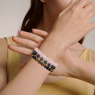 Natural & Synthetic Gemstone Bracelets BJEW-SW001595-1