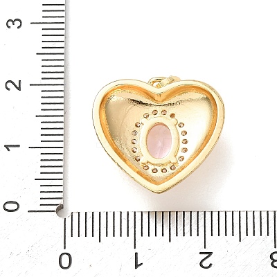 Valentine's Day Brass Micro Pave Cubic Zirconia Pendants CU-H001-02F-G-1