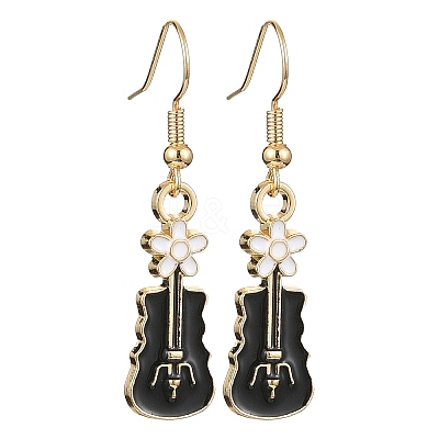 Golden Alloy Enamel Dangle Earrings for Women X-EJEW-JE05657-1