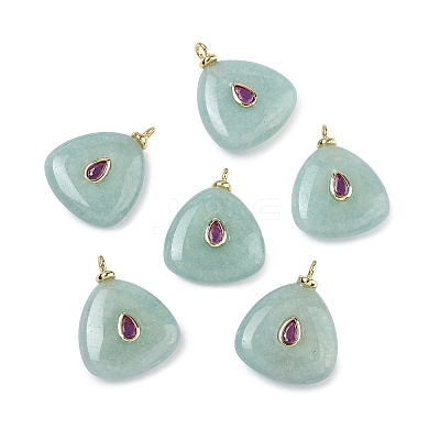 Dyed Natural White Jade Pendants KK-C251-01C-02-1