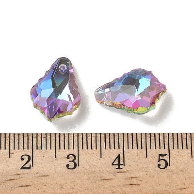 AB Color Plated Electroplate Glass Pendants EGLA-O003-06C-16-1