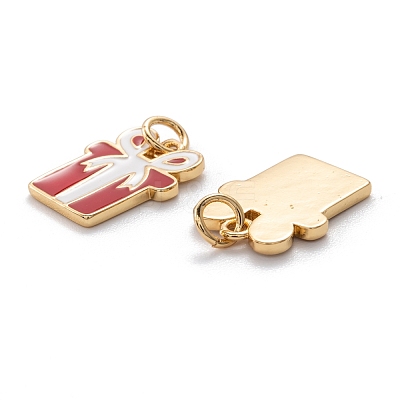 Real 18K Gold Plated Brass Enamel Pendants KK-A154-16G-1