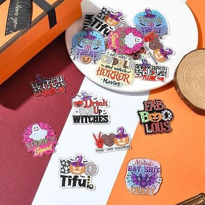 18Pcs 9 Styles Printed Acrylic Pendants OACR-FS0001-74-1