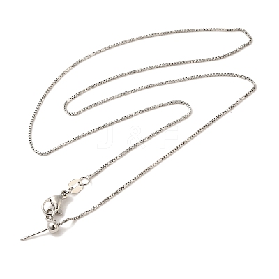 Brass Box Chain Adjustable Slider Necklaces NJEW-B119-02P-1