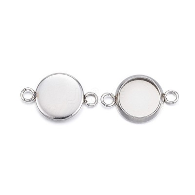 Tarnish Resistant 304 Stainless Steel Cabochon Connector Settings STAS-G127-14-8mm-P-1