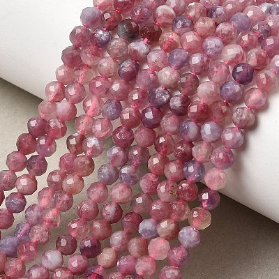 Natural Pink Tourmaline Beads Strands G-N342-33B-1