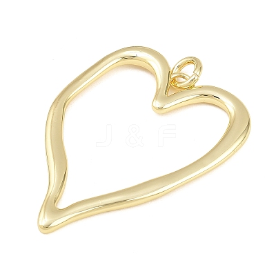 Heart Rack Plating Brass Big Pendants KK-Z067-10G-1