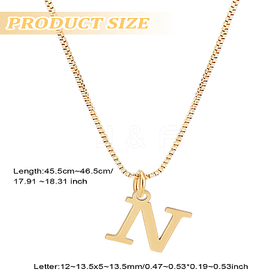 1pc 304 Stainless Steel Letter Pendant Necklaces NJEW-LP0001-38N-G-1
