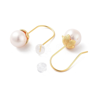 Natural Pearl Dangle Earrings for Women EJEW-E303-10G-1