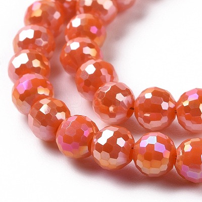 Electroplate Opaque Solid Color Glass Beads Strands GLAA-E036-11A-1