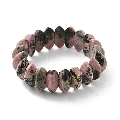 Bicone Natural Rhodonite Beads Stretch Bracelets for Women Men BJEW-C097-05B-1