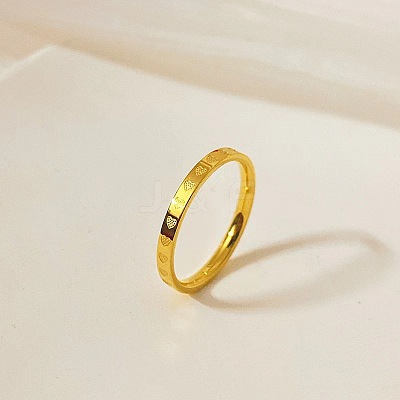 Heart Pattern 201 Stainless Steel Finger Rings FS-WG2B97B-01-1