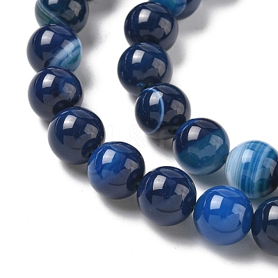 Natural Banded Agate Beads Strands G-I392-A01-10mm-1