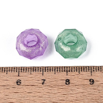 Transparent Acrylic European Beads OACR-Q200-14-1