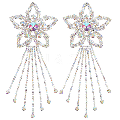 Glass Rhinestone Tassel Cabochons FIND-WH20008-30A-1