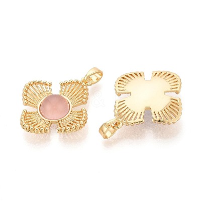 Natural Pink Agate(Dyed & Heated) Pendants KK-N287-07G-01-1