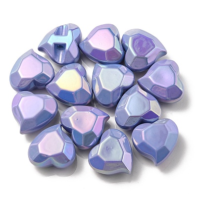 UV Plating Rainbow Iridescent Acrylic Beads OACR-P010-03H-1