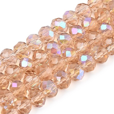 Electroplate Glass Beads Strands EGLA-A044-T6mm-L20-1