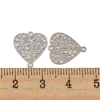 Rack Plating Brass Hollow Out Tree Connector Charms KKC-D001-28P-1