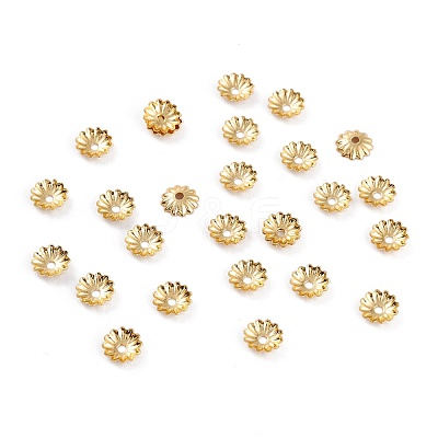 Rack Plating Brass Bead Cap KK-F827-01A-G-1