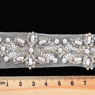 Polyester Flower Lace Trims OCOR-A007-12-1
