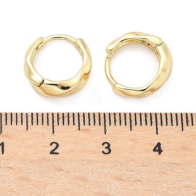 Twist Brass Hoop Earrings EJEW-Z102-12G-1