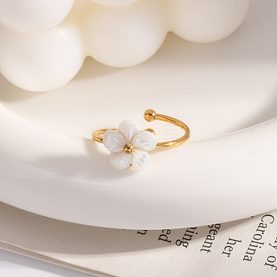 Adjustable Shell Cuff Open Rings for Women FP7306-1