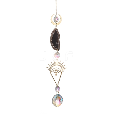 Brass & Crystal Suncatchers HJEW-G018-04A-G-1