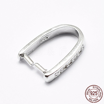 Anti-Tarnish Rhodium Plated 925 Sterling Silver Micro Pave Cubic Zirconia Pendant Bails STER-P034-09P-1