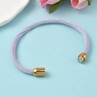 304 Stainless Steel with Polyester Metallic Cord Bracelets for Women BJEW-Z145-01G-27-1