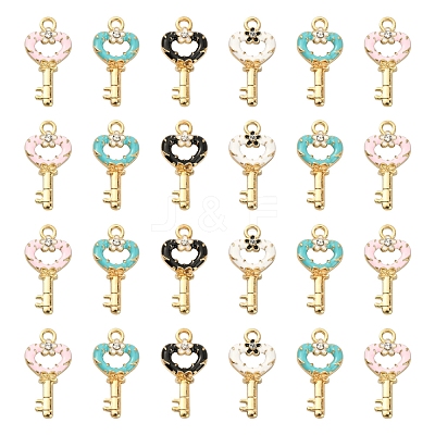40Pcs 4 Colors Alloy Enamel Pendants ENAM-CJ0002-59-1