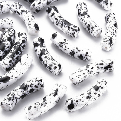 Opaque Spray Painted Acrylic Beads MACR-S372-002F-B04-1