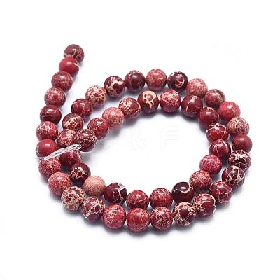 Natural Imperial Jasper Beads Strands G-A175B-8mm-08-1