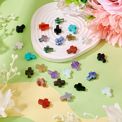 28Pcs 14 Styles Mixed Gemstone Beads G-TA0002-84-1