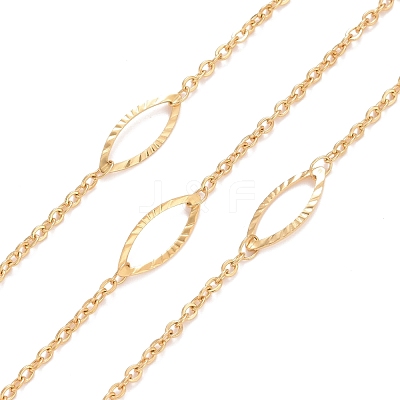 PVD Vacuum Plating 304 Stainless Steel Oval Link Cable Chains CHS-E006-06G-1