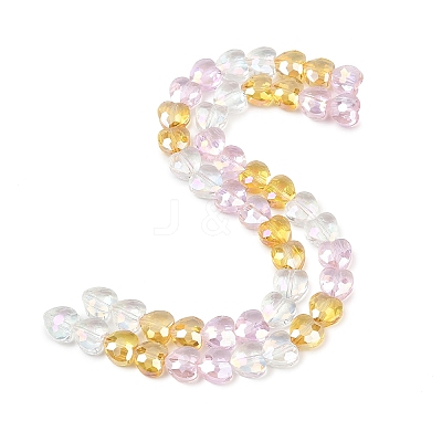 Electroplate Transparent Glass Beads Strands GL-CBADAFE-01A-1