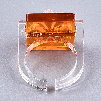 Transparent Resin Cuff Rings RJEW-T017-02-1