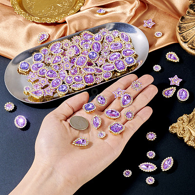 100Pcs Teardrop/Heart/Star Sew on Rhinestones FIND-TA0006-69C-1